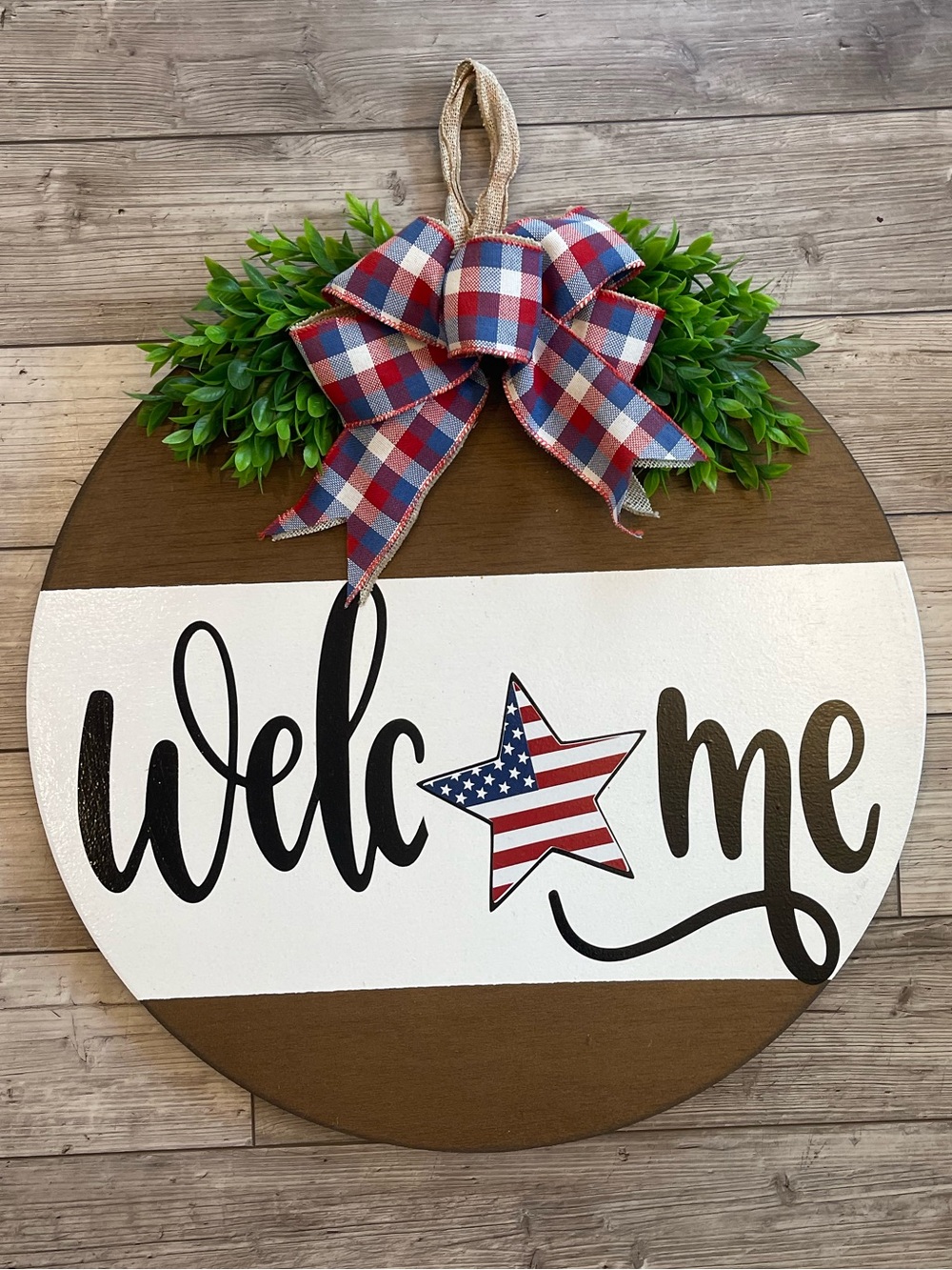 SweetieSignCompany | Fourth of July Front Door Hanger | Size: 22”